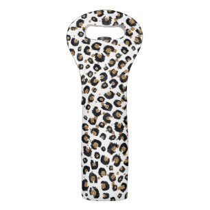 Elegant Gold Glitter Leopard Pattern Wine Bag