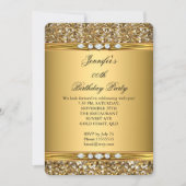 Elegant Gold Glitter Look Diamond Birthday Party Invitation (Front)