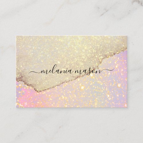 Elegant Gold Glitter Makeup A rtist Purple Pink Business Card