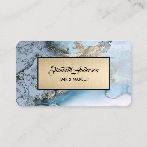 Elegant Gold Glitter Marble Agate Modern  Business Card