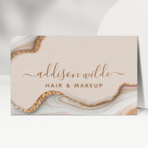 Elegant Gold Glitter Marble Agate Modern Chic Business Card