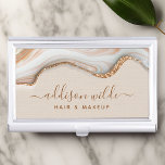 Elegant Gold Glitter Marble Agate Modern Chic Business Card Case<br><div class="desc">Elegant Gold Glitter Marble Agate Modern Chic Business Card Case. Perfect for makeup artists,  hair stylists,  cosmetologists,  and more!</div>