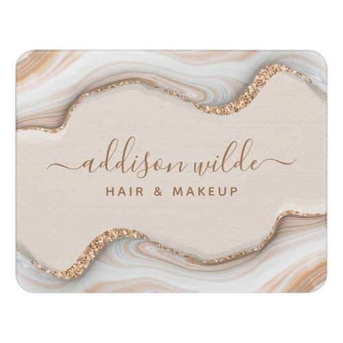 Elegant Gold Glitter Marble Agate Modern Chic Door Sign