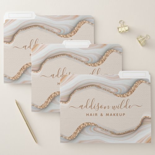Custom Binders And Folders 15 Elegant Gold Glitter Marble Agate Modern Chic File Folder
