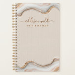 Elegant Gold Glitter Marble Agate Modern Chic Planner<br><div class="desc">Elegant Gold Glitter Marble Agate Modern Chic Planner. Perfect for makeup artists,  hair stylists,  cosmetologists,  and more!</div>