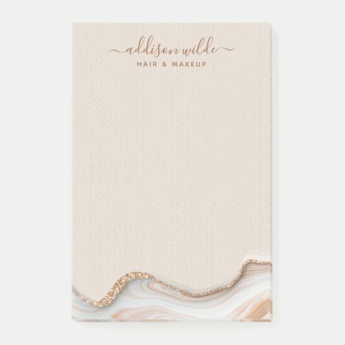 Elegant Gold Glitter Marble Agate Modern Chic Post_it Notes