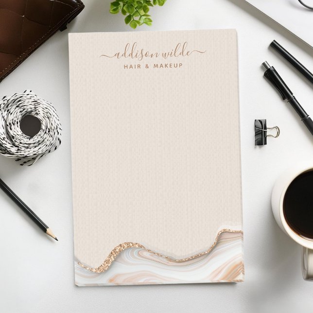 Elegant Gold Glitter Marble Agate Modern Chic Post-it Notes (Creator Uploaded)