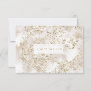 Elegant Gold Glitter Marble Gift Certificate Card