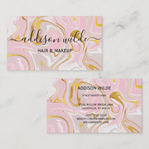 Elegant Gold Glitter Marble   Modern Chic Business Card