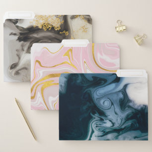 Elegant Gold Glitter Marble Modern Chic File F Folder