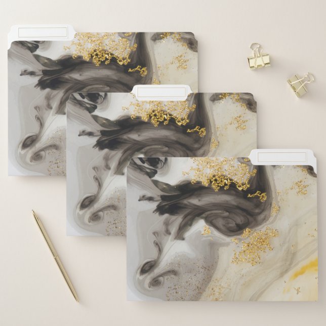 Elegant Gold Glitter Marble   Modern Chic   File Folder (Set)
