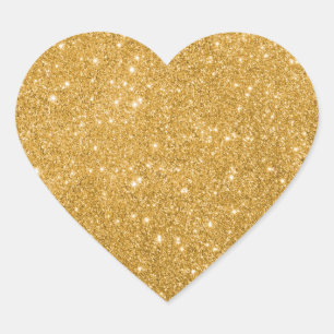 Elegant Gold Glitter Modern Luxury Heart Sticker