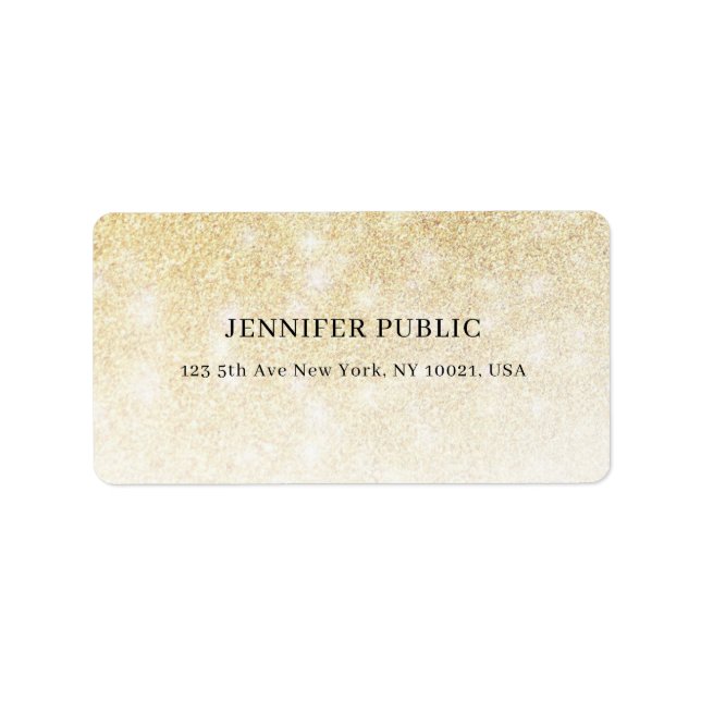 Elegant Gold Glitter Modern Template Professional Label (Front)