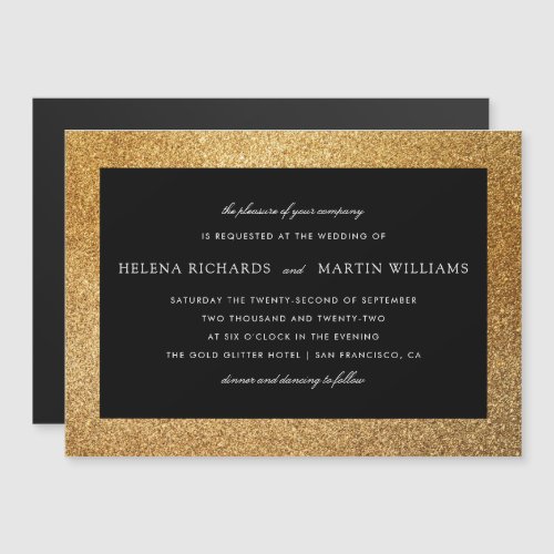 Elegant Gold Glitter | Modern Typography Wedding Magnetic Invitation - Create your own "Elegant Gold Glitter | Modern Typography Wedding" by Eugene Designs.
