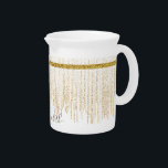 Elegant Gold Glitter Monogram Name Beverage Pitcher<br><div class="desc">Elegant Gold Glitter Monogram Name Home and Drinkware Supplies,  minimalist style which can be easily updated with your Photo and text. If you need any help personalizing this product,  please contact me using the message button below and I will be happy to help.</div>