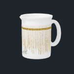 Elegant Gold Glitter Monogram Name Beverage Pitcher<br><div class="desc">Elegant Gold Glitter Monogram Name Home and Drinkware Supplies,  minimalist style which can be easily updated with your Photo and text. If you need any help personalizing this product,  please contact me using the message button below and I will be happy to help.</div>