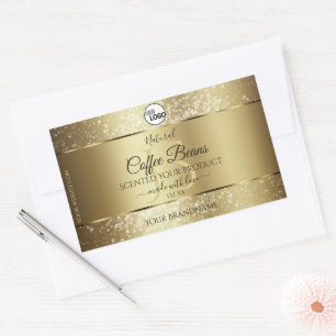 Elegant Gold Glitter Monogram Product Labels Logo