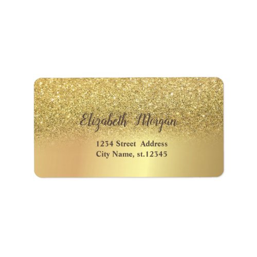 Elegant Gold Glitter Ombre Bokeh Label