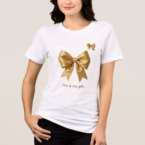 Elegant Gold Glitter Ornament Tri-Blend Shirt