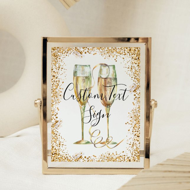 Elegant Gold Glitter Party Sign (Creator Uploaded)