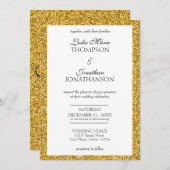 Elegant Gold Glitter Party Wedding Invitation | Zazzle