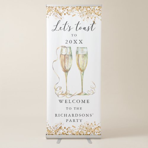 Elegant Gold Glitter Party Welcome Banner