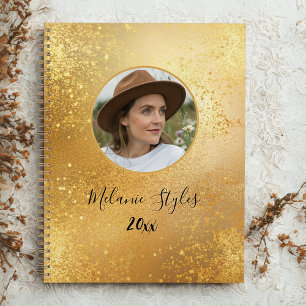 Elegant gold glitter photo chic Planner