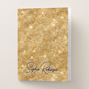 Elegant Gold Glitter Pocket Folder