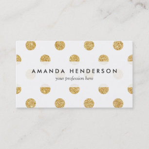 Elegant Gold Glitter Polka Dots Pattern Business Card