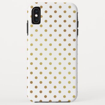 Elegant Gold Glitter Polka Dots Pattern Iphone Xs Max Case by CityHunter at Zazzle