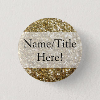 Elegant Gold Glitter Printed Wedding Button