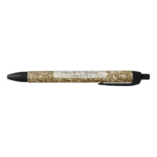 Elegant Gold Glitter Printed Wedding Pen