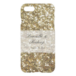 Elegant Gold Glitter Printed Wedding iPhone SE/8/7 Case