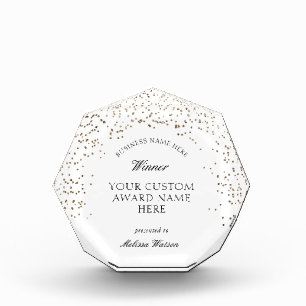 Elegant Gold Glitter Professional Business Winner Acrylic Award