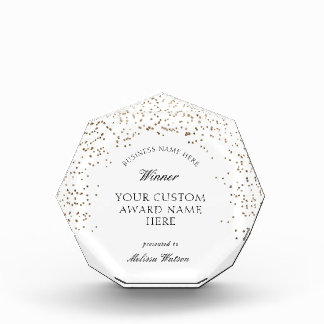 Elegant Gold Glitter Professional Business Winner Acrylic Award