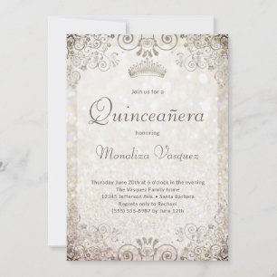 Elegant Gold Glitter Quinceañera 15th Birthday Invitation