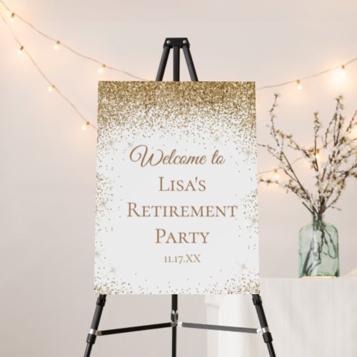 Elegant Gold Glitter Retirement Welcome Foam Board