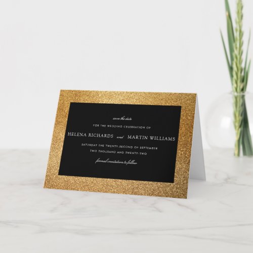 Elegant Gold Glitter | Save The Date Typography Announcement - Create your own "Elegant Gold Glitter | Save The Date Typography" by Eugene Designs.