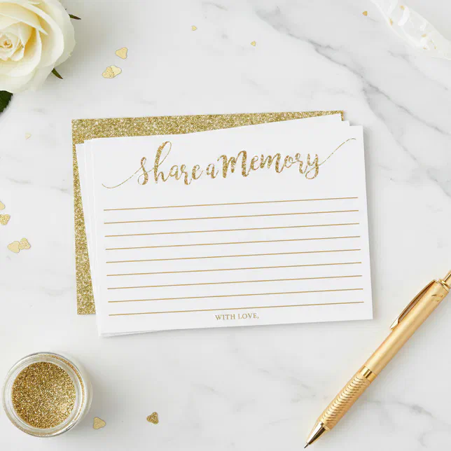 Memory Card Golde Elegant Gold Glitter Share A Memory Card | Zazzle
