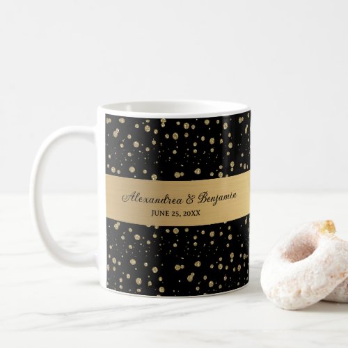 Elegant Gold Glitter Sparkle Wedding Personalize Coffee Mug