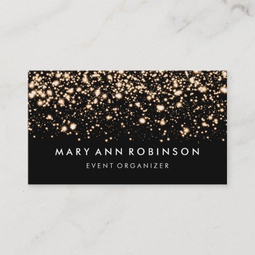 Elegant Gold Glitter Sparkles Event Organizer Business Card