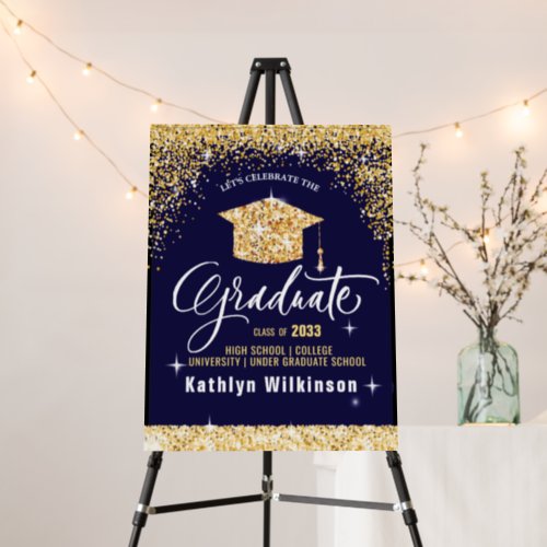 Elegant Gold Glitter Sparkling Graduation Ceremony Foam Board