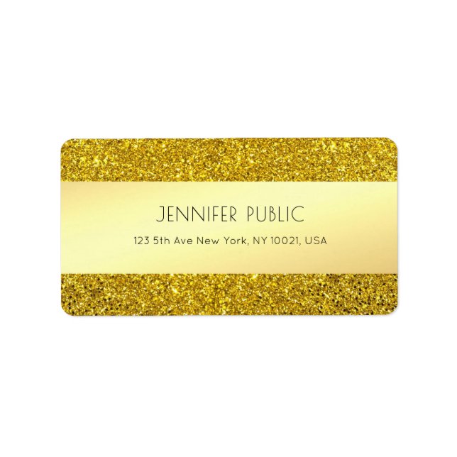 Elegant Gold Glitter Template Modern Professional Label (Front)
