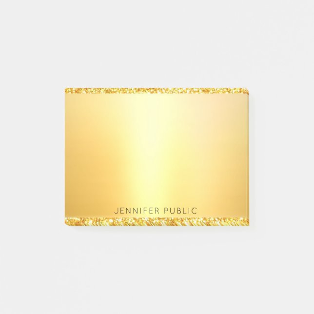 Elegant Gold Glitter Template Professional Modern Post-it Notes (Front)