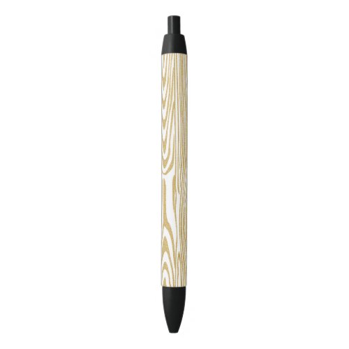 Elegant Gold Glitter Texture Print Black Ink Pen