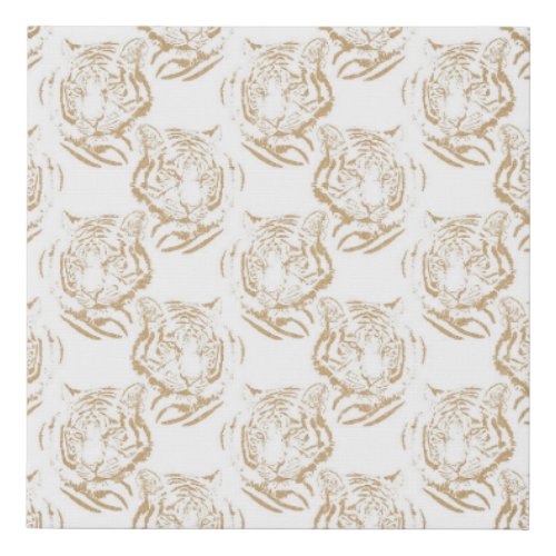 Elegant Gold Glitter Tiger Print White Design