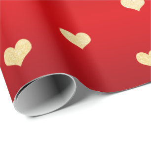 Elegant gold glitter Valentine's day heart pattern Wrapping Paper