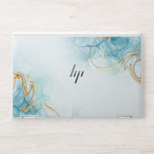 Elegant gold glitter &  Water Marble HP Laptop Skin