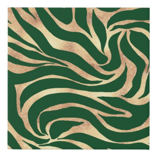 Elegant Gold Glitter Zebra Green Animal Print