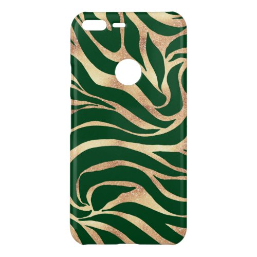 Elegant Gold Glitter Zebra Green Animal Print Uncommon Google Pixel XL Case